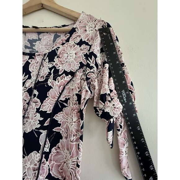 Ladies Sami & Jo short sleeve floral midi Size size Small pink black s - Picture 4 of 9